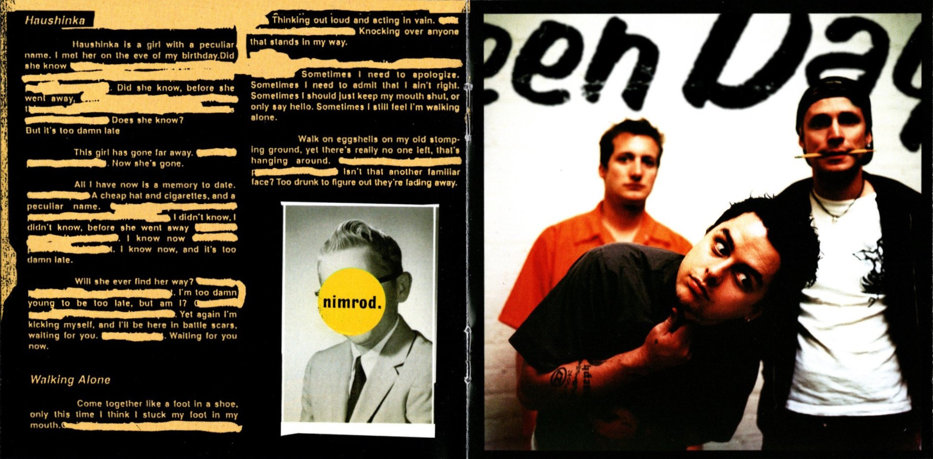 nimrod by green day booklet pages 7 and 8